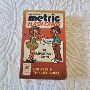 Vintage Milton Bradley Metric Flash Cards 1970s Learning Toy